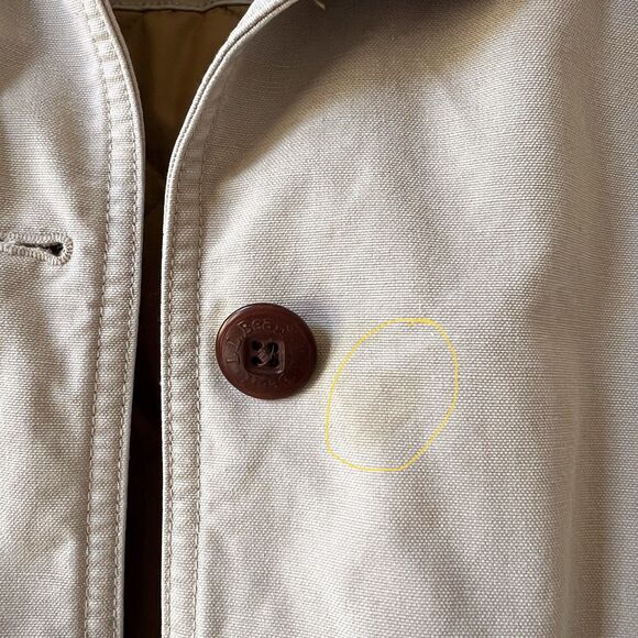 Vintage LL Bean Women’s Barn Coat Jacket Size Medium Tan Quilted Insulated 0WY28 - Picture 9 of 10